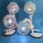 Rechargeable Led Light Folding Fan | এক ফ্যানে আলো ও বাতাস | Sajek Mart - Image 2