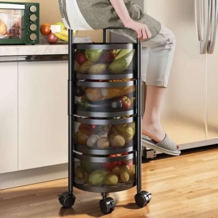 Rotating 4 Layer Round Shape Kitchen Rack ঘরের অগোছালো ভাবকে বলুন বিদায় Sajek Mart