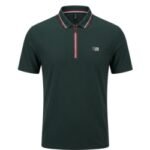 Luxury Deep Green Zipper Polo