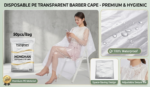 Disposable PE Transparent Barber Cape for Hair Salon & Parlor (50 Pcs/Bag) - Image 2
